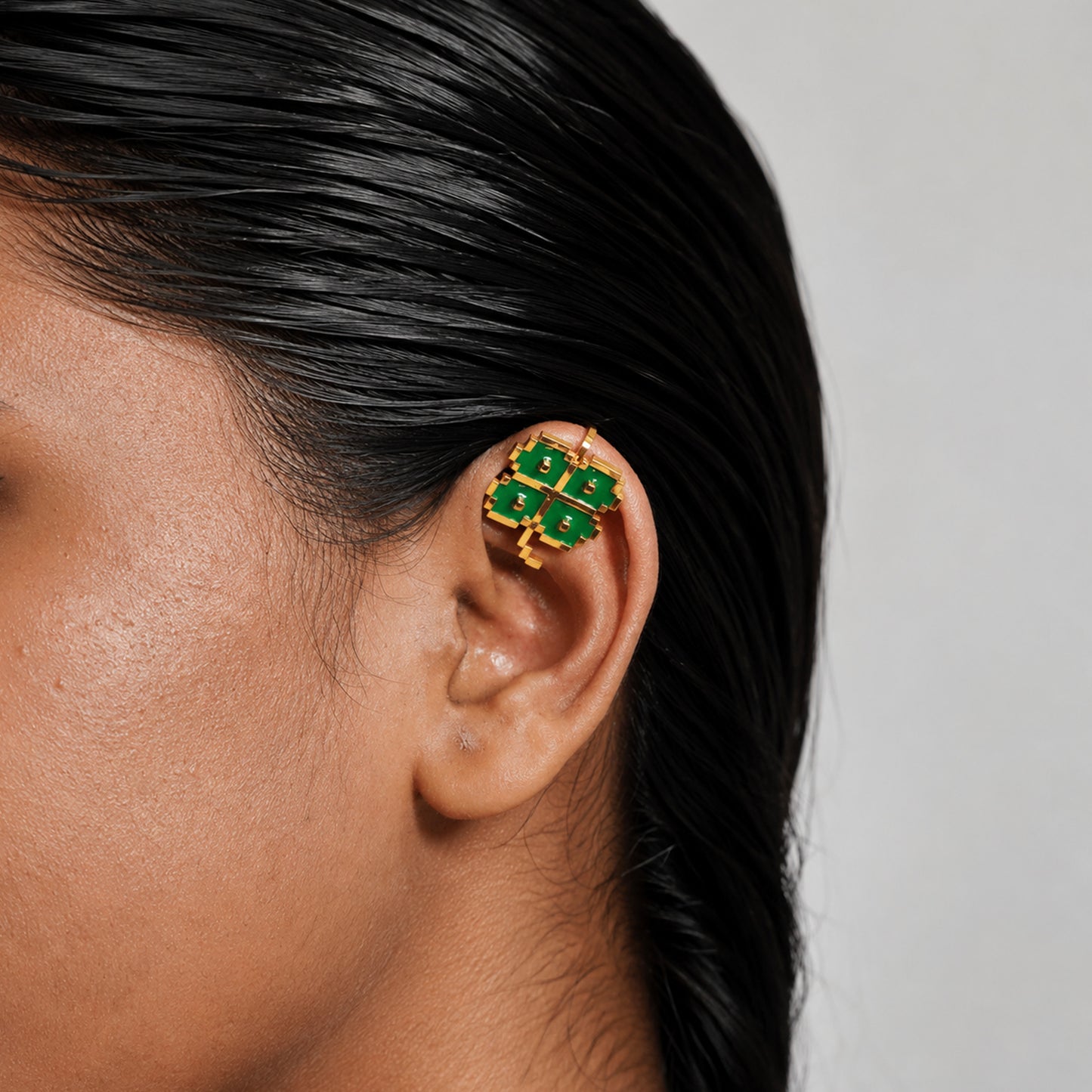 Four Leaf Clover ear cuff