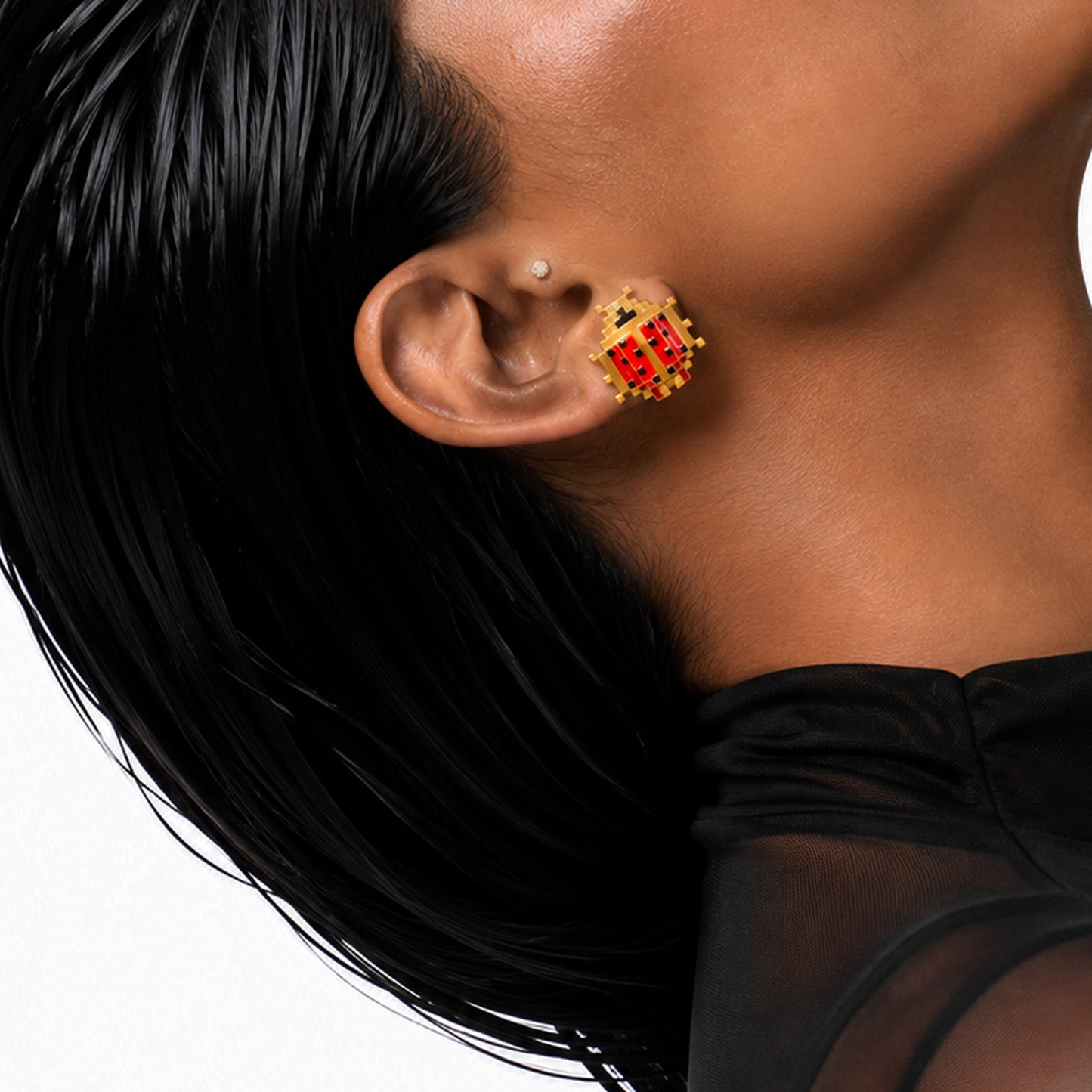 Ladybird earring studs medium