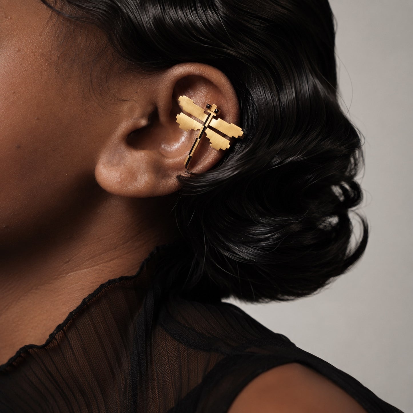 Dragonfly ear cuff