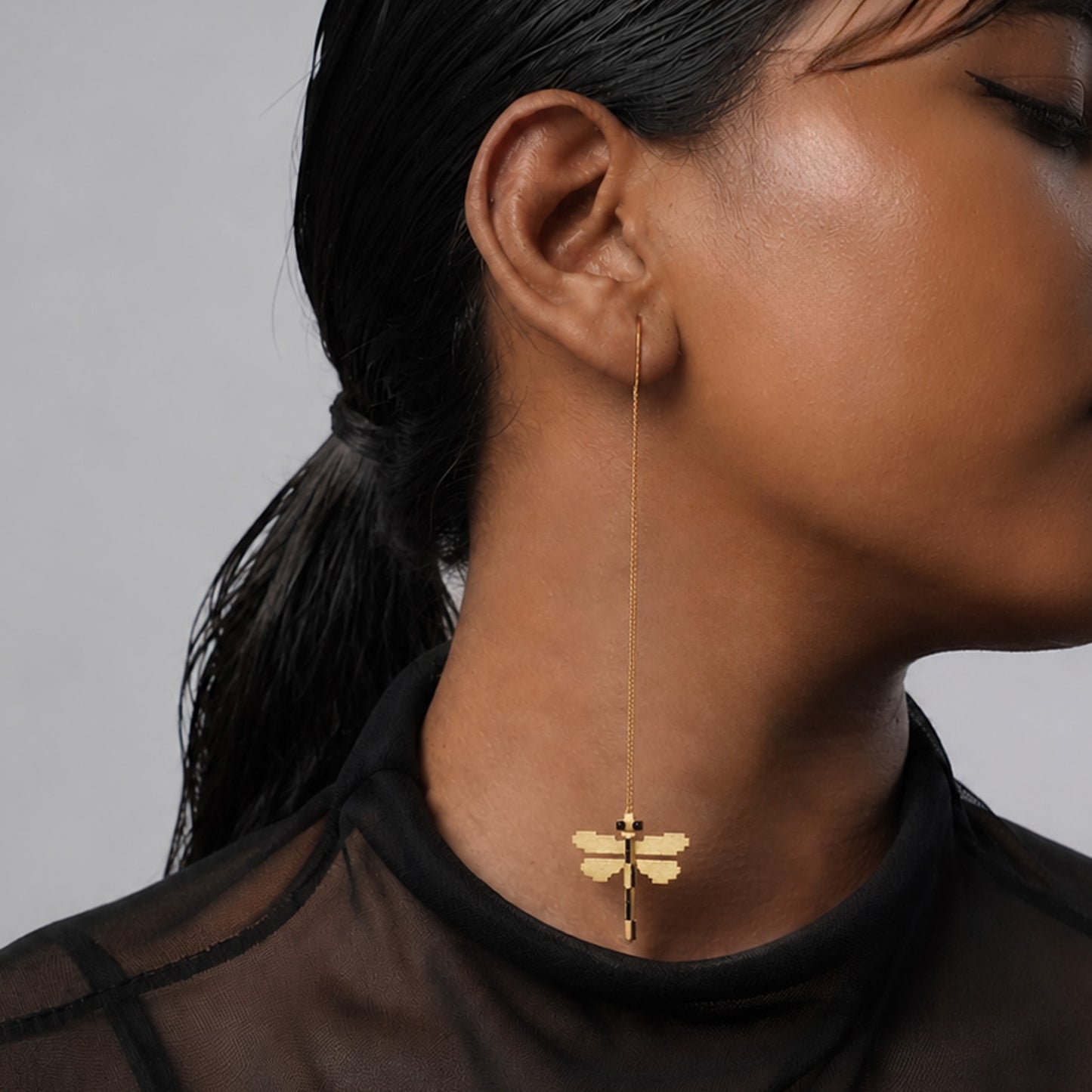 Dragonfly mismatch earrings